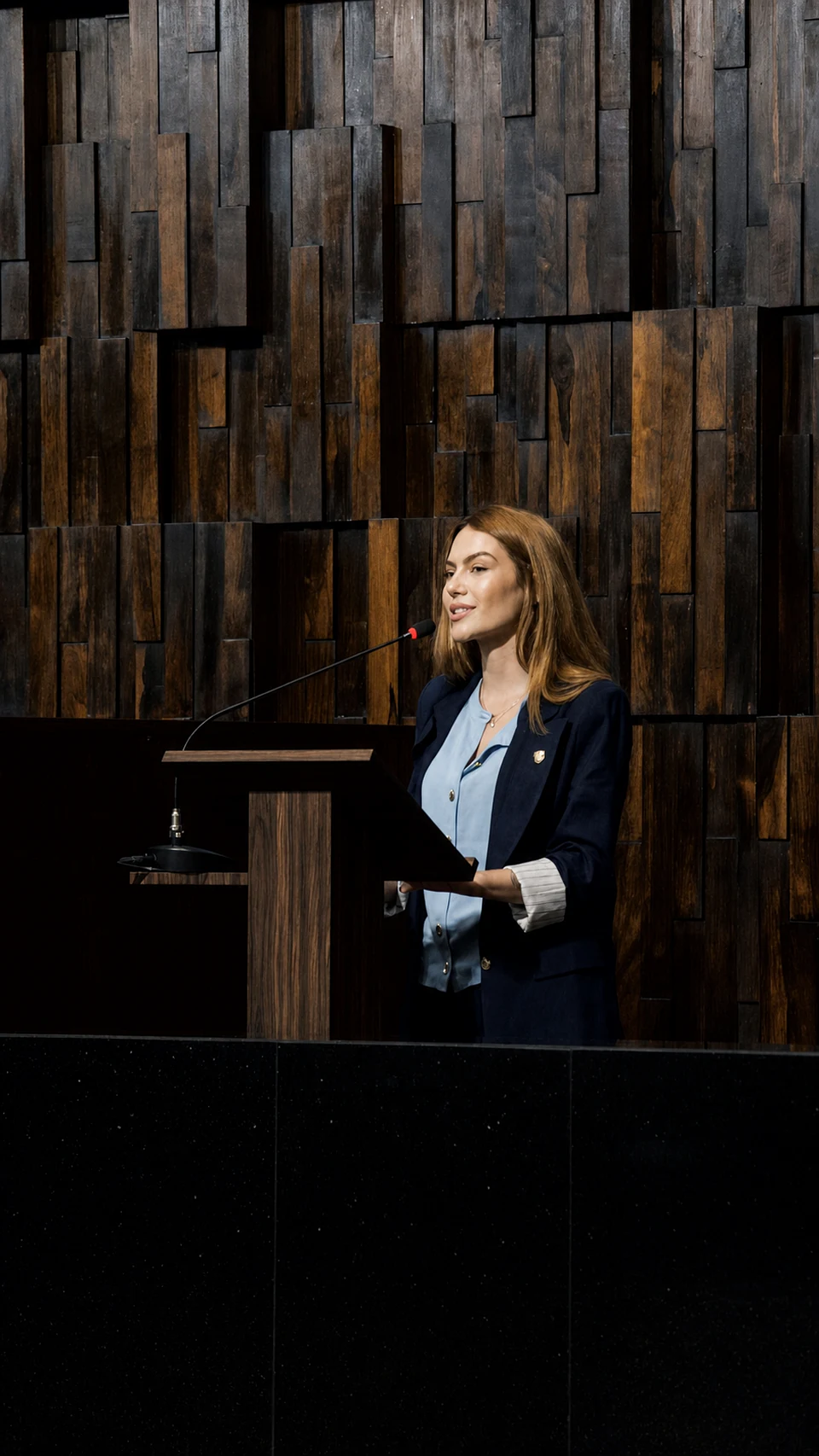 Sarah Poncio discursando no plenário da Assembleia Legislativa do Rio de Janeiro